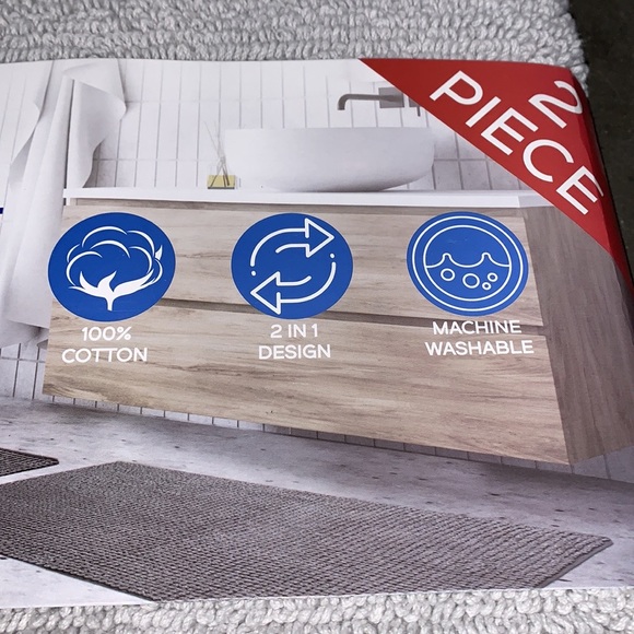 Whitley Willows Bath Whitley Willows Bath Mat Runner Set Reversible